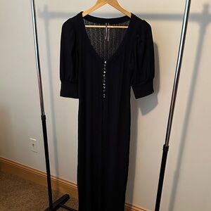 Elegant Black Midi Dress